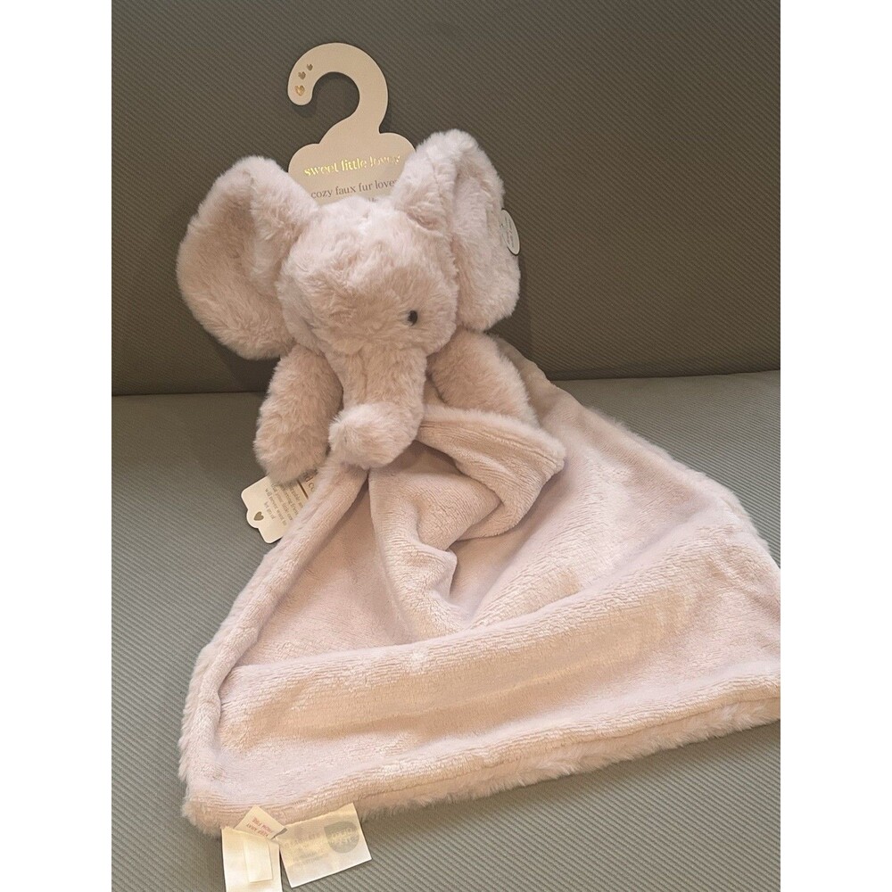 S.L. Home Fashions Pink Elephant Baby Lovey Security Blanket Plush Cozy Faux Fur
